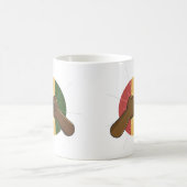 Mok voor groene koffie met zwarte fiets (Center)