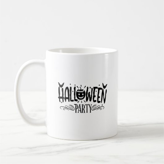 Mok voor halloween Party Typografie (Links)