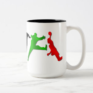 Mok voor handbal met speciale handbalspeler