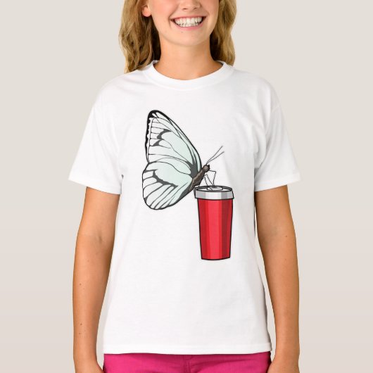 Mok voor het Drink van vlinder T-shirt (Voorkant)