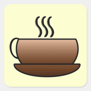 Mok voor het stoomkoffie vierkante sticker