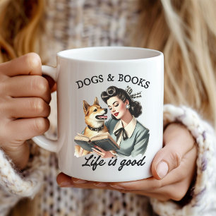 Mok voor honden- en boekenliefhebbers