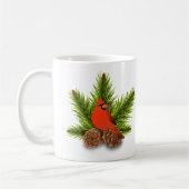 Mok voor kerst in kardinaal- en Pinecones (Links)