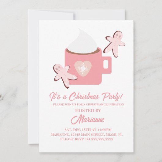 Mok voor kerstfeest met warme chocolade kaart (Voorkant)