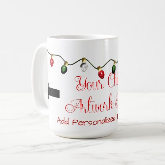 Mok voor kerstkerstSjabloon in het kunstwerk van j (Voorkant links)