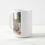 Mok voor Kerstmis met conceptpaarden (Voorkant links)