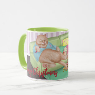Mok voor kerstmis met Cute Cat