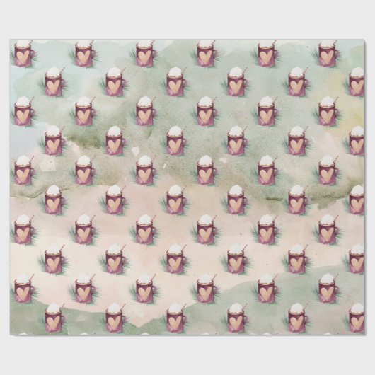 Mok voor kerstwarme chocolade cadeaupapier (Vlak)