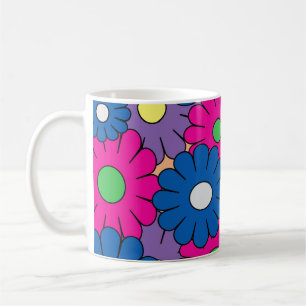 Mok voor kleurrijke popart-bloemkoffie
