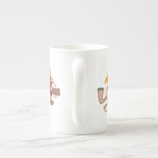 Mok voor levendige Cartoon Pinto Horse Bone China (Achterkant)