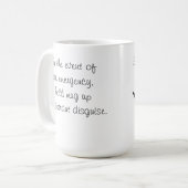Mok voor noodhulp Mustache Cofee (Voorkant links)