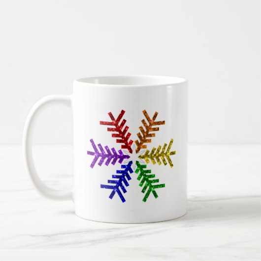Mok voor regenboogkerstbomen Snowflake (Links)
