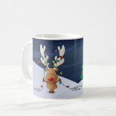 Mok voor rendieren met kerstverlichting (Voorkant links)