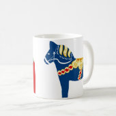 Mok voor rode en blauwe Dala Horse Coffee (Voorkant rechts)