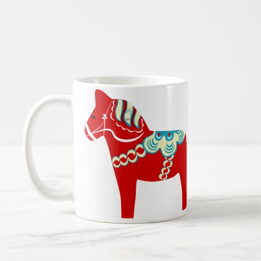 Mok voor rode en blauwe Dala Horse Coffee (Links)