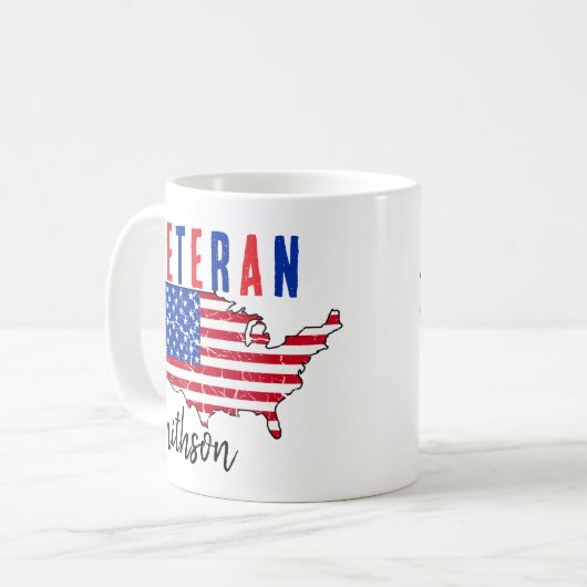 Mok voor veteranen | Patriottische koffiebeker voo (Voorkant links)