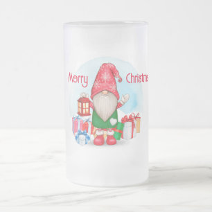 Mok voor vrolijk kerstgenoomglas met voorgekookte