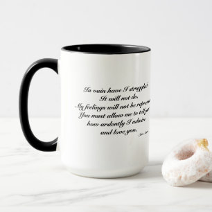 Mok voor vrouw. Romantische/pret quote, Jane Auste