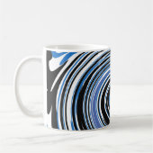 Mok voor zwart-witontwerp en blauw-zwijn (Links)