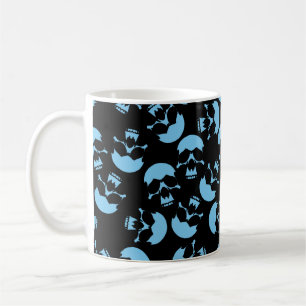 Mok voor zwarte en blauwe schedelpatroonkoffie