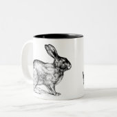 Mok voor zwarte en witte bondskonijnenkoffie (Voorkant links)