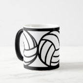 Mok voor zwarte en witte volleybalkkoffie (Voorkant links)