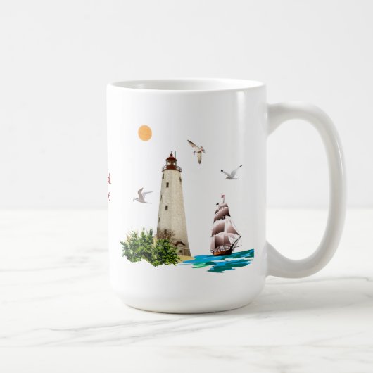 Mok vuurtoren van Sandy Hook (Rechts)