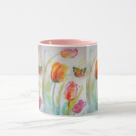 Mok Waterverf roze Tulp Tulips (Midden)