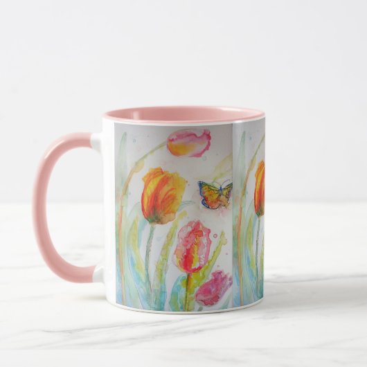 Mok Waterverf roze Tulp Tulips (Links)