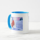 Mok winter Westie met gekleurd handvat (Voorkant links)