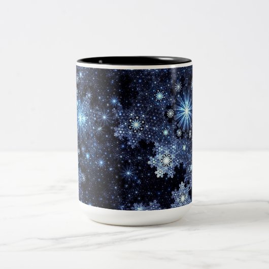 Mok wintery Blue Snowflake Pattern (Center)