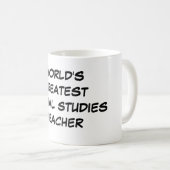 mok "World's Greatest Social Studies Teacher" (Voorkant rechts)