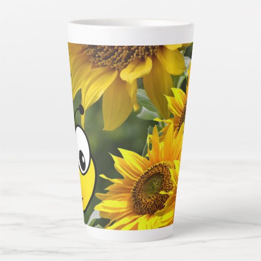 Mok zonnebloem Bumblebee latte (Voorkant)