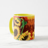 Mok zonnebloemen (Voorkant links)