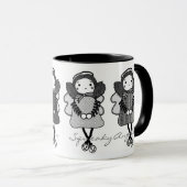 Mok zwart-wit Squeaky Angels (Voorkant rechts)