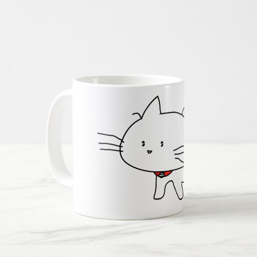 Mok zwart-witkat keuken zwart-wit (Voorkant links)