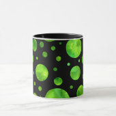 Mok zwarte en witte groene pooldots (Midden)