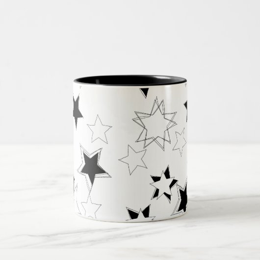 Mok zwarte en witte sterren (Center)