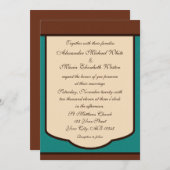 Moka doux et Teal épousant des invitations (Devant / Derrière)