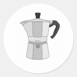 Moka koffiepot ronde sticker