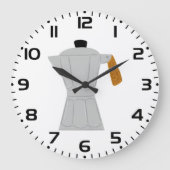 Moka Pot Koffiezetapparaat Retro Espresso Grote Klok (Voorkant)