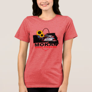 MOKAN Badlanders Gecentreerd Donkere Kleur Vrouwen Tri-Blend Shirt