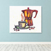 mokapot canvas afdruk (Insitu (Houten vloer))