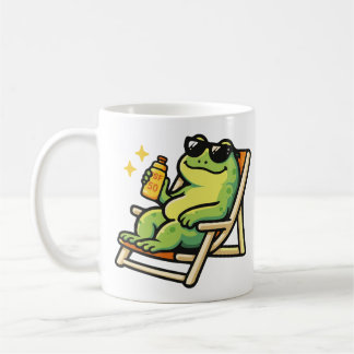 Mokken & Kopjes met een kikker op het strand