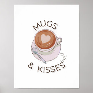 Mokken & Kusjes"Minimalistische muurkunst Print