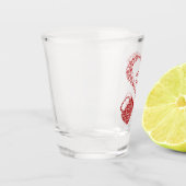 Mokken met een kersthuwelijk speciaal gepersonalis shot glas (Links)