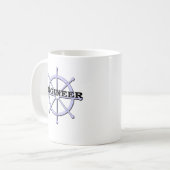 Mokken scheepswielen van technicus (Voorkant links)