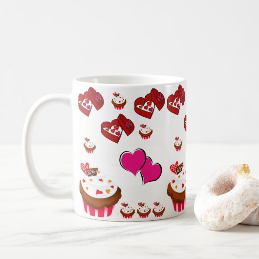 Mokken Valentijnsdag Mok (Met donut)