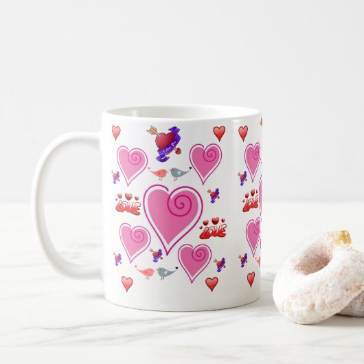 Mokken Valentijnsdag Mok (Met donut)