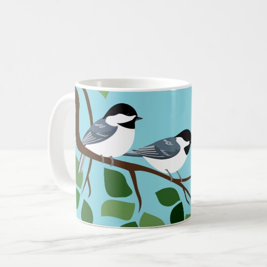 Mokken van Chickadee Bird (Voorkant links)